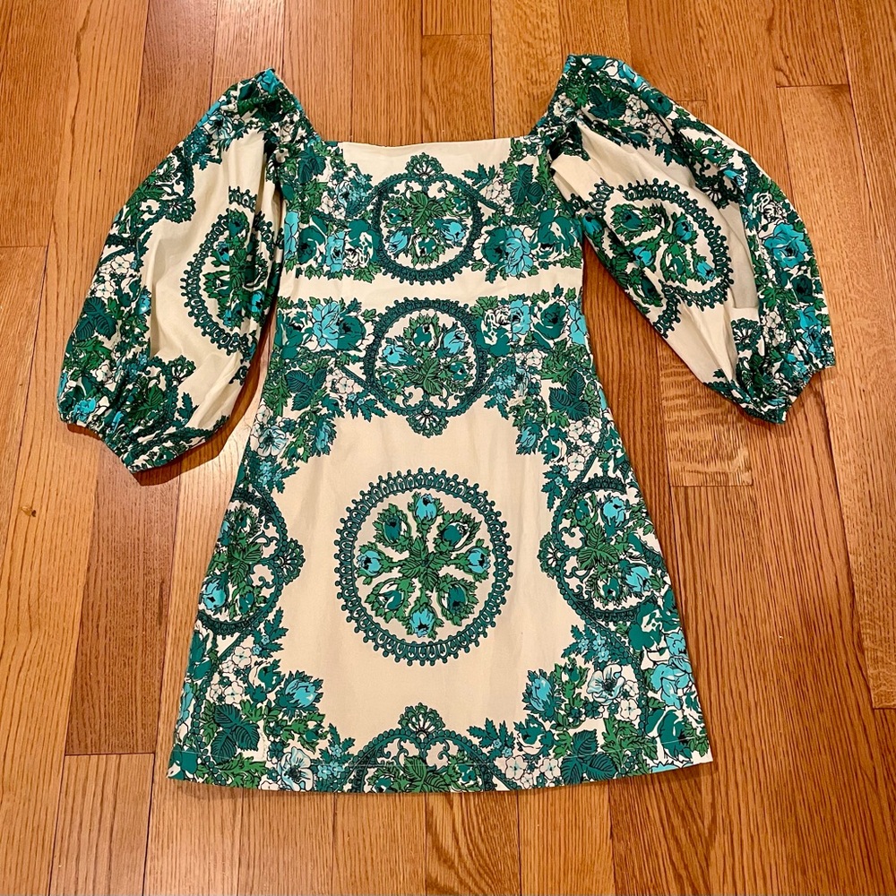 Size XS Montauk Teal Floral Dresss
